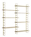 32838-MADAM STOLTZ REGAŁ BRASS Z PÓŁKAMI Z DREWNA