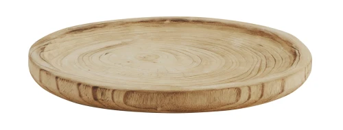 196075a-MADAM STOLTZ TACA OKRĄGŁA Z DREWNA