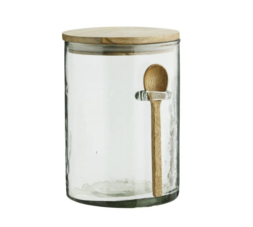 ev-17904-MADAM STOLTZ SZKLANY POJEMNIK Z ŁYŻECZKĄ