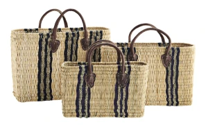 MADAM STOLTZ KOSZE HAND MADE ZE SKÓRZANYM UCHWYTEM  