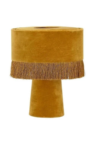 101-mush-t2-MADAM STOLTZ LAMPA STOŁOWA Z WELURU Z FRĘDZELKAMI